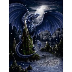 Puzzle le dragon bleu 1500 pieces - collection fantastique - ravensburger 171057
