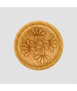 Bouton Rond en Bois Motif Fleurs – 20 mm – Prym 016 Naturel