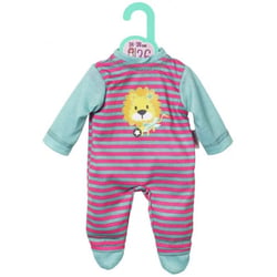 Pyjama lion a rayures rose dolly mosa - habit poupee 34-38 cm - vetement - zapf creation (za56)