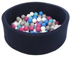 Piscine à balles Aire de jeu + 150 balles bleu marine blanc,bleu,rose,gris,turquoise - Velinda