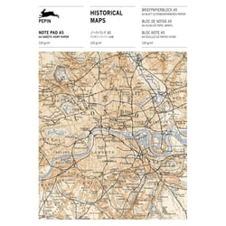 Bloc-notes - A5 - 64 feuilles papier ivoire - 120g - Avec illustrations cartes anciennes