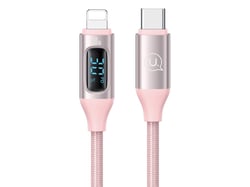 Avizar Câble de chargement 30W Type-C à Lightning 1.2m Modèle Display BD avec Écran LED Rose