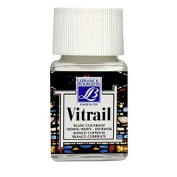 Peinture vitrail - Lefranc Bourgeois - Blanc couvrant - Flacon de 50ml