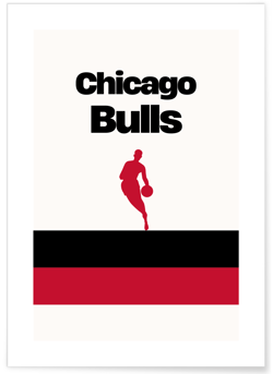 Affiche Chicago Bulls - Design minimaliste | A3 : 29,7x42cm