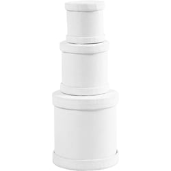 Boîtes tambour, dim. 4x4 + 5x5 + 6,5x7 cm, blanc, 1 set