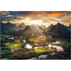 Puzzle paysage de chine 2000 pieces - collection riziere et montagne - clementoni - 32564