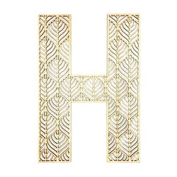 Lettre H en bois Alphabet géant ajouré 24 cm