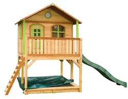 AXI Maisonnette MARC Brun Vert avec toboggan et bac à sable - Axi House