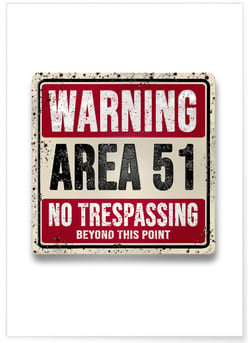 Affiche 'Warning Area 51' | A3 : 29,7x42cm