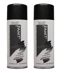 Lot de 2 sprays de peinture - noir métallisé - AMT