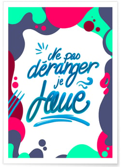 Affiche 'Ne pas déranger, je joue' | A3 : 29,7x42cm