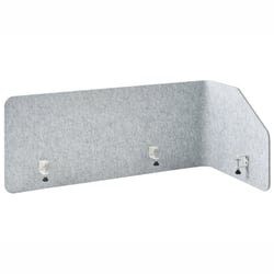 Séparateur de Bureau Gris Clair en PET 120 x 60 x 50 cm Acoustique Pinces de Fixation en Acier