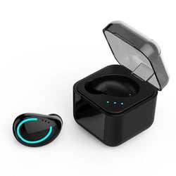 Ecouteurs Bluetooth 5.0 Mini Intra-Auriculaires Sans Fil Or Etanche IP7 Noir YONIS