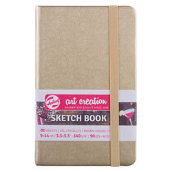 Carnet Croquis 9x14 cm - 80 feuilles - 140g - Or Blanc - Royal Talens