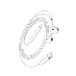 Mayaxess Écouteurs Filaires USB-C avec Microphone intégré pour Xiaomi Poco F7 Blanc