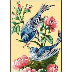 Princesse - Canevas antique Les oiseaux bleus 32x50cm
