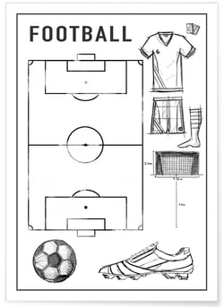 Affiche Terrain de football | A3 : 29,7x42cm