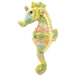 Peluche hippocampe jaune 27 cm - animaux de la mer - wild planet - k7499