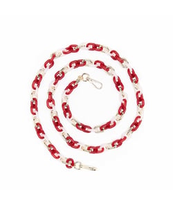 Chaînes pour anse de sac accessoire résine - 120 x 1 cm - DRAEGER Rose et Rouge