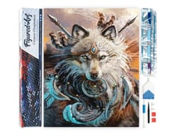 Diamond Painting Broderie Diamant Figured’Art 40x50cm toile entière roulée avec diamants carrés - Loup Combattant