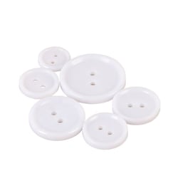Bouton rond 4 trous classique blanc