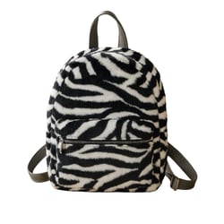 Sac à Dos Peluche Zèbre 42x32cm Noir et Blanc Pour Enfant ou Adulte Original Doux et Léger