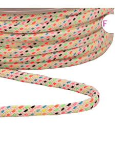 Bobine 15m cordon multicolore 10mm beige