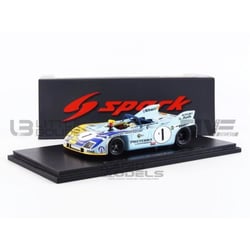 Voiture miniature de collection - SPARK - PORSCHE 908/3 - 1/43 - Winner Kyalami 1973 - Bleu/Jaune