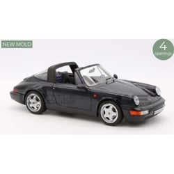 Voiture Miniature de Collection - NOREV 1/18 - PORSCHE 911 Carrera 4 Targa - 1991 - Bleu Métallisé