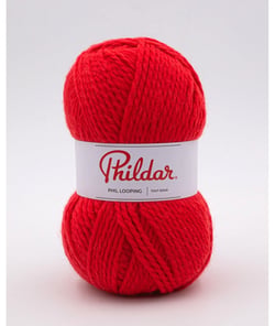 Pelote de laine à tricoter PHIL LOOPING - 100 GR - Phildar - certifié Oeko-Tex Rouge Passion
