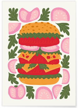 Affiche Burger Gourmet | A3 : 29,7x42cm