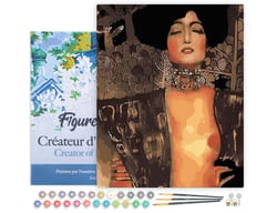 Peinture par Numéro Figured'Art avec Cadre - Gustav klimt Judith - Kit de Loisir Créatif DIY Numéro d'Art Complet - 40x50cm toile tendue sur châssis