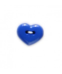 Carte de 3 boutons Coeurs bleus 15mm - Distrifil Bleu