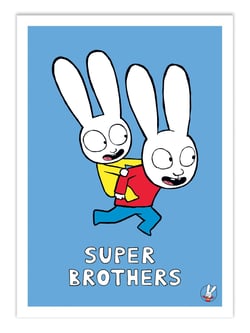 Affiche 30 x 40 cm - Super Brothers - Simon Super Rabbit