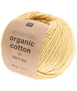 Coton à tricoter Essentials Organic Cotton DK - Rico Design 003 Moutarde jaune