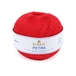 Pelote de laine - 100% coton - Rouge - 5321 - DMC - Petra - Grosseur 5