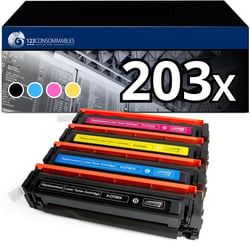 Pack 4 Toners compatibles HP 203X - 123CONSOMMABLES