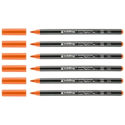 Lot de 6 feutres pinceaux porcelaine EDDING 4200 Orange 1-4 mm