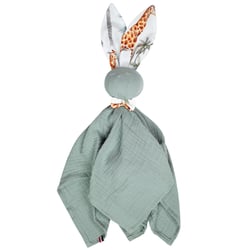 Doudou lapin  en gaze de coton, Safari
