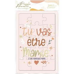 Carte puzzle - Annonce naissance originale - Tu vas être mamie - 15x10cm