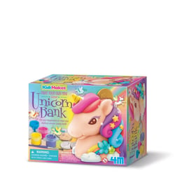4M Crea: KIT PEINDRE SON TIRELIRE LICORNE à PAILLETTES 9cm,  boîte 18x14x9,5cm, 8+ - Version Anglaise