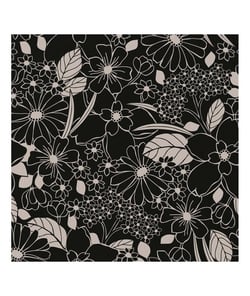 Tissu viscose fleurs noir et blanc de 150 cm de largeur joellenoir vendu par 50 cm