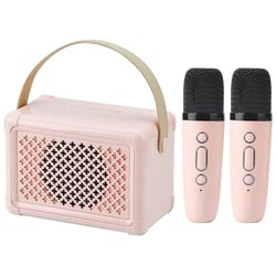Mini Enceinte Bluetooth Portable Double Microphone Karaoke Maison Son HIFI Clair Rose YONIS