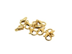 10 Fermoirs mousquetons 10*5mm doré clair