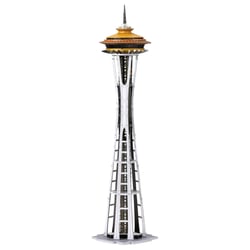 MetalEarth: PREMIUM SERIES - SPACE NEEDLE DE L'EXPOSITION UNIVERSELLE DE 1962 4,7x4,7x20,7cm, maquette 3D en métal avec 2 feuilles, en boîte 13,5x22x2cm, 14+