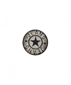 Bouton jeans métal pied étoile 18mm - Prym Argent Antique gris