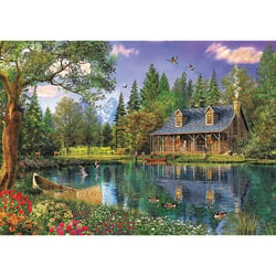 Puzzle 4000 pièces - Après-Midi Idyllique dans le Cottage au Bord de l'Etang - Trefl