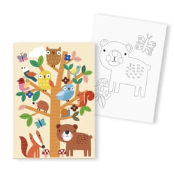MégaCréa DIY - Peinture au numéro enfant Animaux de la forêt 18 x 24 cm 2 pièces