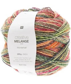 Pelote de laine Creative Melange Aran Wonderball - 200 GR - Rico Design 04 Multicolore