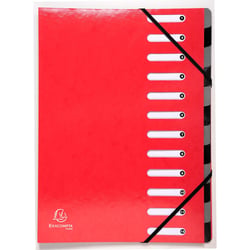 Trieur Harmonika Iderama 12 compartiments - Rouge - x 6 - Exacompta